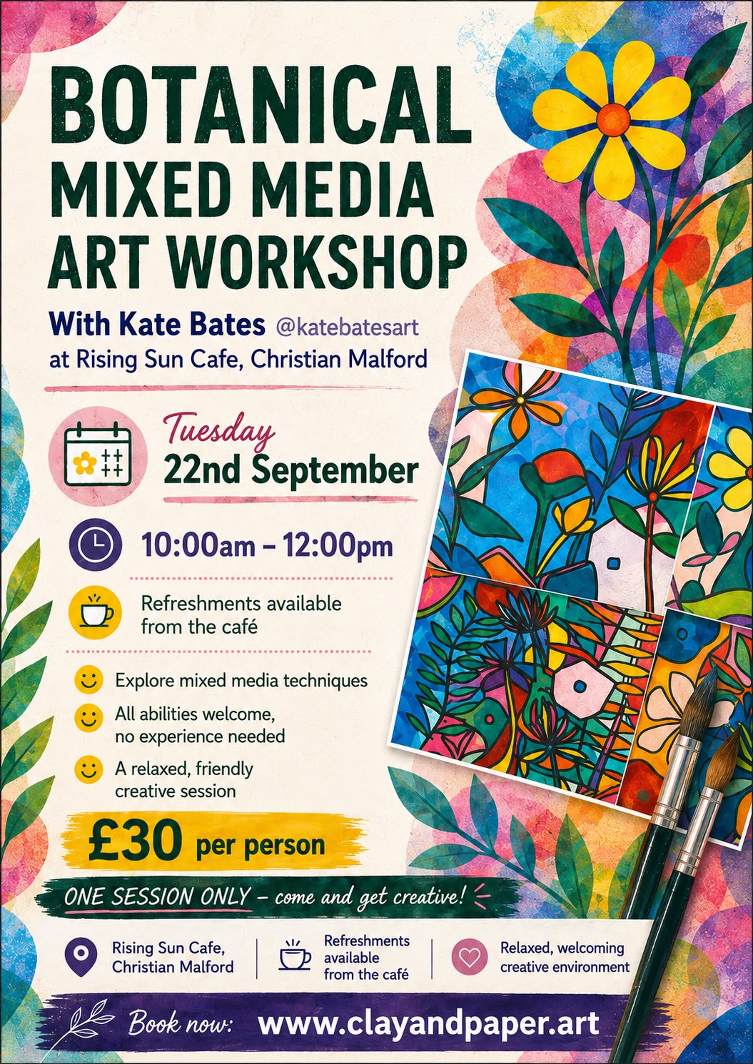 Botanical Workshop - Rising Sun Cafe, Christian Malford - Tues 22nd Sept