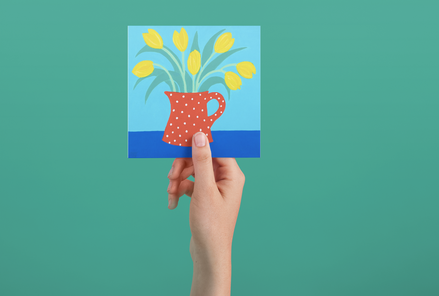 Tulips in a Jug - Greetings Card